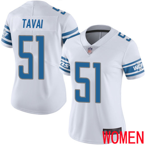 Detroit Lions Limited White Women Jahlani Tavai Road Jersey NFL Football #51 Vapor Untouchable->women nfl jersey->Women Jersey